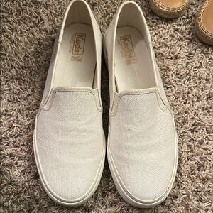 Keds Off-White Canvas Slip-Ons